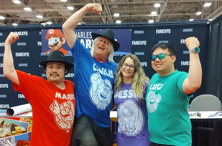 Cosplayers surprise Charles Martinet by dressing like him