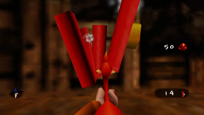 A reference to the beak bayonet attack from Banjo-Tooie's FPS segments...