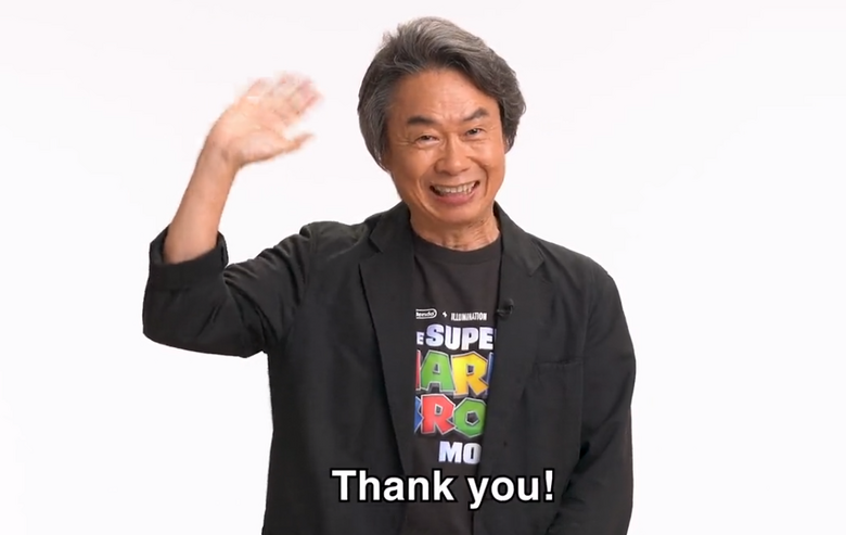 Shigeru Miyamoto and Chris Meledandri of Illumination thank fans for seeing the Mario movie